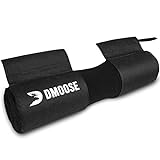DMoose Barbell Pad, Relief Pressure from Neck, Shoulder, and Provide Lower Back Support, Non-Slip EVA Foam Squat Pad with Safety Straps, Hip Thrust Pad for Squats, Lunges - For Standard & Olympic Bars (Black with Fabric Cover)