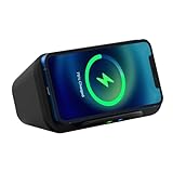 i-Box Wireless Charger, Portable Bluetooth Speaker, 10W Fast Qi Wireless Charger, iPhone and Android Phone Stand, 6W Stereo Speakers, Large 5,000mAh Battery for up to 18 Hours Playback