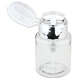PANA Professional 3.3 oz. Silver Side Lid with Clear No-Labeled Push Down Liquid Pumping Dispenser Empty Bottle