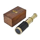 6' inch Handheld Brass Telescope with Wooden Box - Pirate Navigation