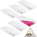 Breling 6 Pcs Kids Inflatable Airbed Fitted Sheets Compatible with Intex Cozy Kidz Microfiber Fitted Sheet for Kids Sleepover Party 62.2 x 34.6 x 7 Inches Kids Air Mattress Inflatable Airbed
