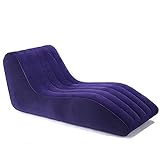 ZIKO Inflatable Sofa Air Chair, Portable Leisure Lounger S-Shaped Flocking Lazy Couch for Indoor Living Room Bedroom, Outdoor Folding Blow Up Bed Backyard Garden Beach, Blue