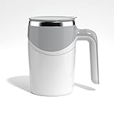 Electric Mixing Mug,Electric Stirring Coffee Mug,Coffee thermos, Coffee Mugs,Suitable for Coffee, Milk, Cocoa and Other Beverages (white)