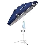 AMMSUN Shade Umbrella, Premium Portable Umbrella with Stand, 6.5ft Lightweight Sports Umbrella for Sporting Games, Adjustable Instant Sun Protection and Easy to Carry (Navy Blue)