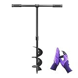 LONGRUN Manual Garden Hole Digging Drill Bit, Hand Drill Auger Post Hole Digger for Planting, Spiral Drill Planter for Bulb, Flower, Tree, Seedlings, Bedding Plants, Umbrella, Fence Holes-6'x 38'