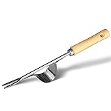 Betus Manual Hand Weeder - Bend-Proof Leverage Base for Super Easy Weed Removal & Deeper Digging - Sturdy Chrome Plated Steel - Compact Garden Weed Puller Tool for Yard Lawn and Farm
