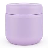 TIME4DEALS Vacuum Insulated Food Jar, Wide Mouth Food Containers Thermos for Hot & Cold Food Kids, Leak proof Soup Thermal with Lids, Stainless Steel Keep Food Warm Lunch Thermos Bowl 13.5oz (Lilac)