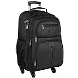 MATEIN Roller Backpack, 18 inch Large Travel Laptop Bag with 4 Wheels for Adults, Heavy Duty Wheeled Suitcase Luggage Pack for Work Business, Rolling Spinner Computer Rucksack for Men Women, Black