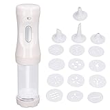 Electric Cookie Press Gun, Cookie Make Kits, Cookie Decorating Tool with 9 Discs and 1 Basic Icing Tips for DIY Cookie Maker and Cake, Convenient, Small and Light (Without Battery)