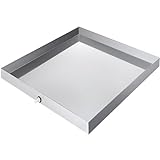 VEVOR 27 x 25 x 2.5 Inch Washing Machine Pan 304 Stainless Steel Washing Machine Drain Pan 18 GA Thickness Heavy Duty Compact Washer Drip Tray with Drain Hole & Hose Adapter