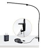 CeSunlight LED Desk Lamp with Clamp, Clamp Light, Tall Desk Lamp with Long Gooseneck, 11W, 850 LMS, 3 Color Modes, 10 Brightness Levels, Eye-Caring, Clip on Desk Light for Reading, Home, Office