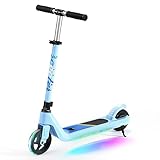 LINGTENG Electric Scooter for Kids Aged 5-9, Height Adjustable with Rainbow Lights, 2 Speeds, Ideal Gift for Children