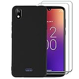Ranyi for Moxee m2160 Case with Screen Protector, Moxee m2160 Phone Case, Black Slim Flexible TPU Case with Screen Protector Shock Absorbing Rubber Silicone Full Body Case for Moxee m2160 6.0'