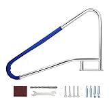 TCFUNDY Pool Handrail 57'x35' Swimming Pool Stair Rail 304 Stainless Steel Pool Hand Rail with Grip Cover, 385lbs Load Capacity, Quick Mount Accessories