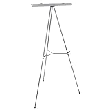 U.S. Art Supply 66' High Classroom Silver Aluminum Flipchart Display Easel and Presentation Stand - Large Adjustable Floor and Tabletop Portable Tripod, Holds 25 lbs - Holds Writing Pads, Poster Board