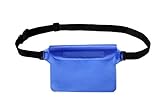 Waterproof Pouch with Adjustable Waist Strap Best Way to Keep Your Phone and Valuables Safe and Dry Perfect for Boating Swimming Snorkeling Kayaking Beach Pool Water Parks(Blue)
