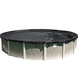 Buffalo Blizzard Economy Winter Cover for 24-Foot Round Above-Ground Swimming Pools | Blue/Black Reversible | All Covers Include 3-Feet of Overlap Material for Secure Installation to Measure 27-Feet