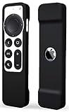 TOKERSE Case Compatible with Apple TV 4K Siri Remote 2021 2022 - Soft Silicone Remote Case Cover Sleeve Skin Compatible with Apple TV 4K / HD Siri Remote Controller (2nd & 3rd Gen) - Black