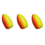 Alwonder 60pcs/Pack Oval Foam Fishing Floats, Surf Fishing Rig Float Pompano Rig Bottom Rig Live Bait Rig Fish Finder Rig Strike Indicators Fly Fishing for Catfish Trout Walleye (2#, red - Yellow)