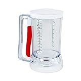 Dalup Enterprises Pancake Batter Dispenser - Kid Friendly & Mess Free Cupcake Batter Dispenser with Squeeze Handle for Precise Portion Control, Also Perfect for Waffles, Crepes, Cakes (4 Cup Capacity)