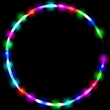 36 Inches LED Glow Hoola Hoop for Adults, Large Exercise Glow Adjustable Hoola Dance Hoops, Children Fitness Circle in Bulk for Games, Dance, Gymnastics (Green)