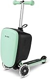 Micro Kickboard Scooter Luggage Junior-Three Wheeled, Lean-to-Steer, Carry-On Suitcase, Swiss-Designed Scooter for Kids with Motion-Activated Light-Up Wheels for Ages 2-5