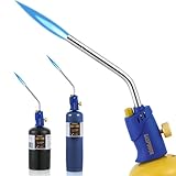 GASPOWOR Propane Torch Head with igniter, Trigger Start Gas Torch Head for Propane, Mapp Gas Torch, Pencil Flame Welding Torch, Soldering Torch(CSA Certified,Fuel Not Included)