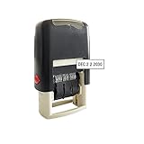 WAFJAMF Self Inking Date Stamp Rubber Date Office Stamp Black Ink Date Stamps with Ink– Black