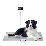 Veterinary Scale, 440LB Heavy Duty Digital Livestock Platform Scale 41x20.8 Inch with Power Adapter for Vet Animal Pet Cat Dog Cattle