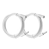 New 3.5mm Audio Stereo Line Cable 4-Pole Male to Female Auxiliary Extension Cord 3ft Converter Cable Headphones Earphones Adapter for Apple iPhone iPad iPod Samsung Galaxy HTC Android (2 of Pack)
