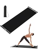 Slide Board for Working Out, Sliding Board with Sliding Booties, Slide Board Hockey with End Stops 78.7' X 19.7', Thickened Slide Mat for Skating, Hockey Training, Yoga Exercise (Black)