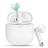 Wireless Earbuds, Bluetooth 5.3 Headphones in Ear with Noise Cancelling Mic, Earbuds Stereo Bass, IP7 Waterproof Sports Earphones, 32H Playtime USB C Charging Buds White for Android iOS