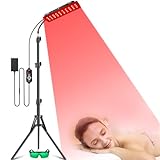 Red Light Therapy for Body, LED Red Infrared Light Therapy Lamp with Adjustable Stand 660nm Redlight & 850nm Infrared Light Device for Body Pain Relief