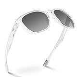 KastKing Tazlina Polarized Sport Sunglasses for Men and Women, Gloss Crystal Frame, Smoke Lens