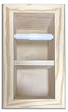 Bahia Recessed Unfinished Solid Wood Double Toilet Paper Holder with Bevel Frame