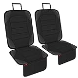 Sinvitron Car Seat Protector for Child Car Seat,Car Seat Mat for Leather Seats,Non-Slip Backing, 2 Mesh Pockets,Waterproof Seat Protector Under Baby Car Seat for Vehicles (2-Pack)