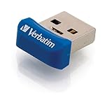 Verbatim 16GB Store 'n' Stay Nano USB 3.2 Gen 1 Flash Drive Snag-free Low Profile Thumb Drive with Microban Antimicrobial Product Protection - Blue 98709