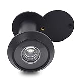 Door Viewer Peephole, Solid Brass 220-degree Door Viewer with Heavy Duty Rotating Privacy Cover for 1-3/8' to 2-1/6' Doors for Home Office Hotel (Black)