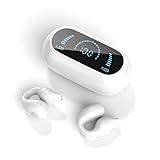 MonAdd White Open Ear Wireless Bluetooth Headphones Clip on Earbuds, Earbud & in-Ear Headphones, Wireless Sport Earbuds, Bluetooth 5.3 Clip-on Earphones, 30 Hours Playtime with Case (Black Led)