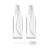 ZEROFIRE 2 Pack Spray Bottles 1oz Clear Plastic Empty Refillable Mini Spritzer for Travel, Cleaning, Gardening, Skin Care Atomizer for Essential Oils, Perfume