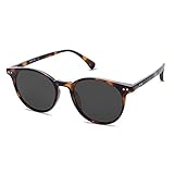 SOJOS Small Round Classic Polarized Sunglasses for Women Men Vintage Style UV400 Lens MAY SJ2113, Tortoise/Grey
