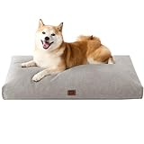 EHEYCIGA Shredded Memory Foam Dog Beds for Large Dogs, Waterproof Orthopedic Large Dog Bed for Crate with Washable Removable Cover and Waterproof Lining, Pet Bed Dog Mattress Dog Pillow
