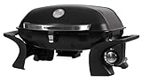 George Foreman GFSBBQ1 Portable Gas BBQ with Integrated Thermostat, Black, Lightweight & Compact, Steel Body & Automatic Ignition