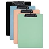 Ysenchan Plastic Clipboards (Set of 4), Multiple Color Clip Board with Metal Clip, Clip Boards for Doctor, Nurse, Teacher, Student, Clerk