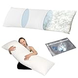 LOFE Body Pillows for Adults - Adjustable 3 Compartments Body Pillow with Superior Support, Fluffy Shredded Memory Foam Full Body Pillow, Long Pillow with a Removable Ultra Cooling Pillowcase