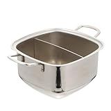 SWOOMEY 1pc Pot Cast Iron Divided Pan Shabu Shabu Cooker Chinese Cookware Shabu with Divider Electric Nonstick Saucepan Saute Pan Commercial Kitchen Supplies Stainless Steel Individual