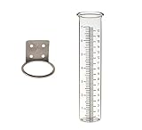 Mateda 7' Capacity Rain Gauge with Stainless Steel Mounting Rack Holder, Post Mount Rain Gauge for Yard Garden Outdoor Home (Style A)