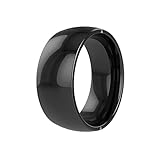 CatXQ Smart Ring Compatible with iOS Android,2 NFC Safe Quick Trigger Instruction (Phone/Location/SOS),Support Simulation of 4 ID/IC Smart Cards,Waterproof,Ceramic Ring for Men Women (Size:10)