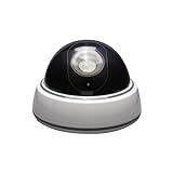 SABRE Fake Dome Security Camera, Flashing Red Light For Nighttime Visibility, Realistic Design Deters Intruders, Battery Operated, No Wiring Required, Fake Dummy Camera, White