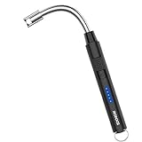 RONXS Candle Lighter - Electric Lighter USB Rechargeable with Battery Indicator, Long Flexible Neck and Hanging Hook Plasma Arc Lighter for Grill BBQ Home Outdoor(Multi-Protect Safety System)